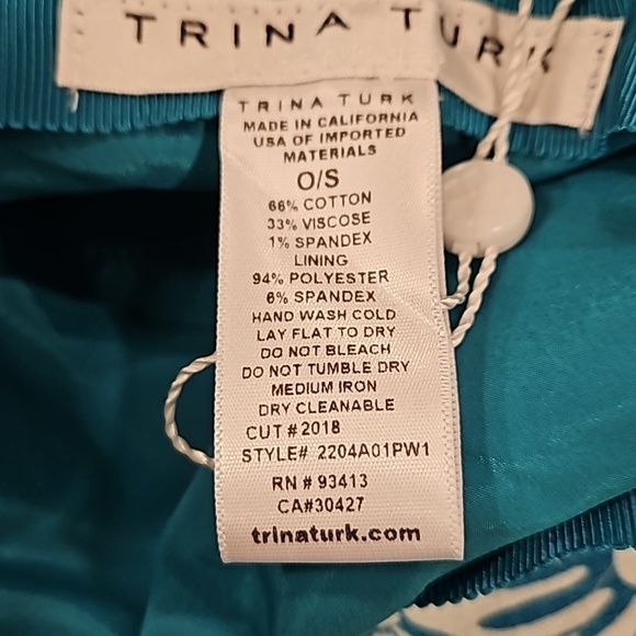?TRINA TURK? Pinapple Garden Crusher Hat ~ Pineapple Paradise Barkcloth NWT main image 4